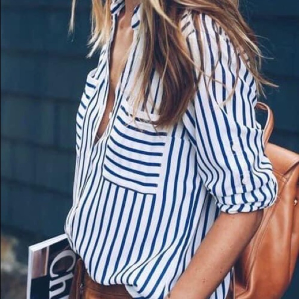 Blue and White Shirt